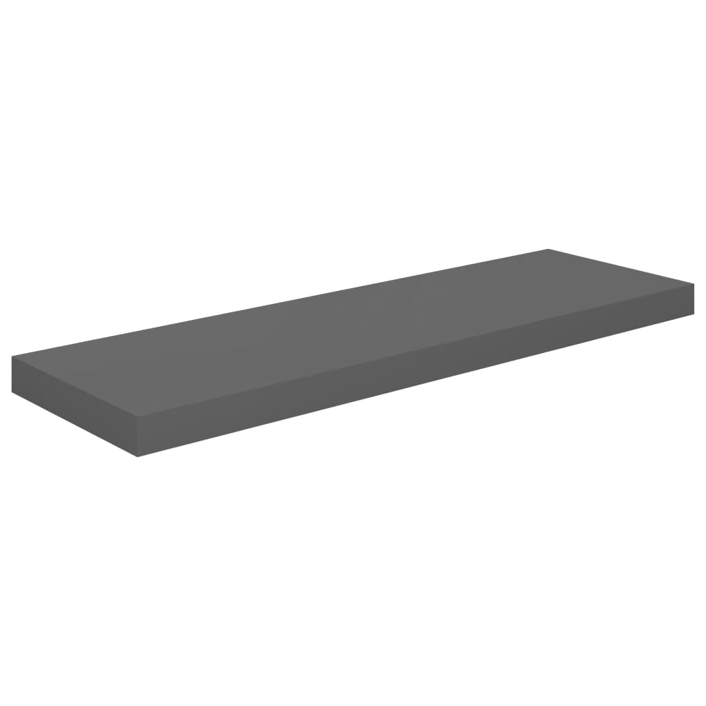 Wandschappen zwevend 2 st 80x23,5x3,8 cm MDF hoogglans grijs is nu te koop bij PeponiXL, paradijselijk wonen!