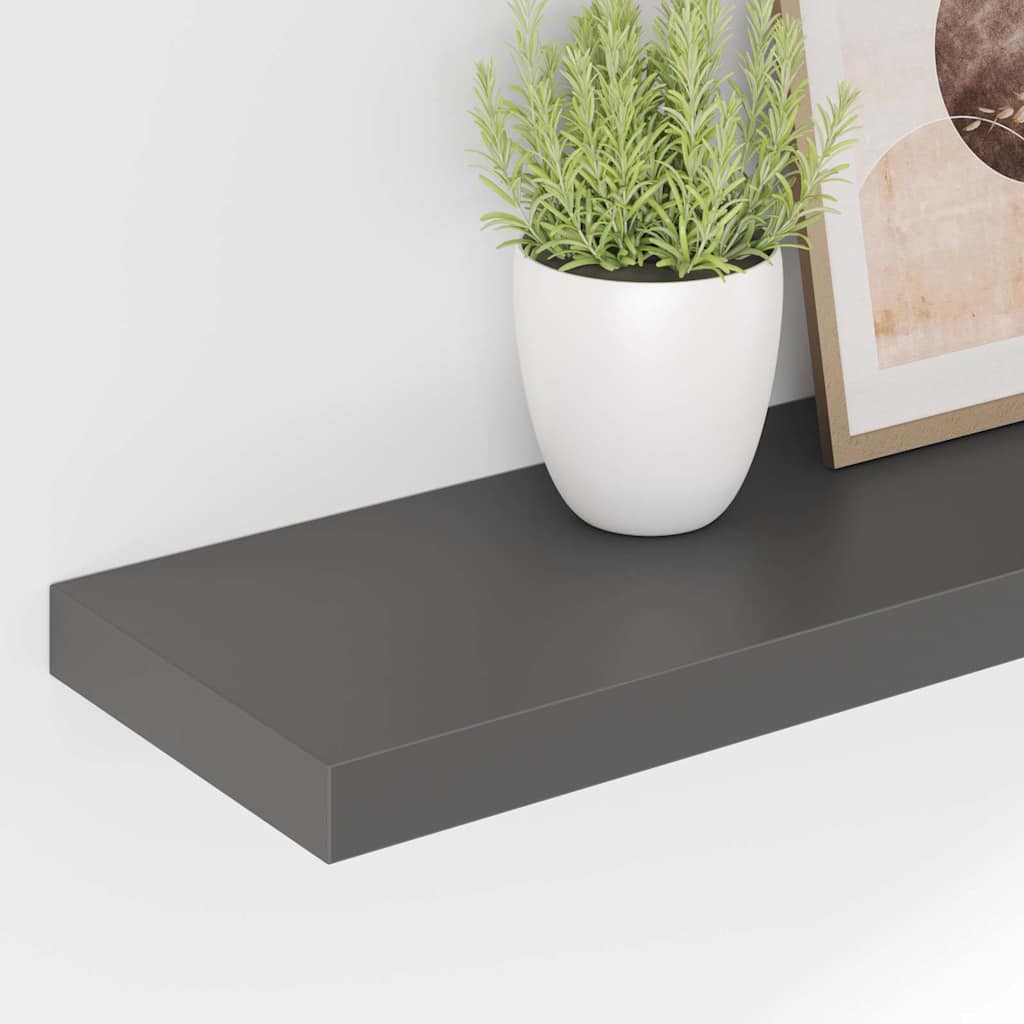 Wandschappen zwevend 4 st 80x23,5x3,8 cm MDF hoogglans grijs is nu te koop bij PeponiXL, paradijselijk wonen!