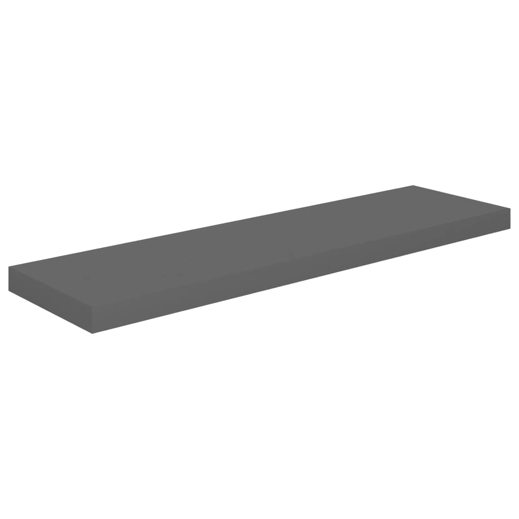 Wandschap zwevend 90x23,5x3,8 cm MDF hoogglans grijs is nu te koop bij PeponiXL, paradijselijk wonen!