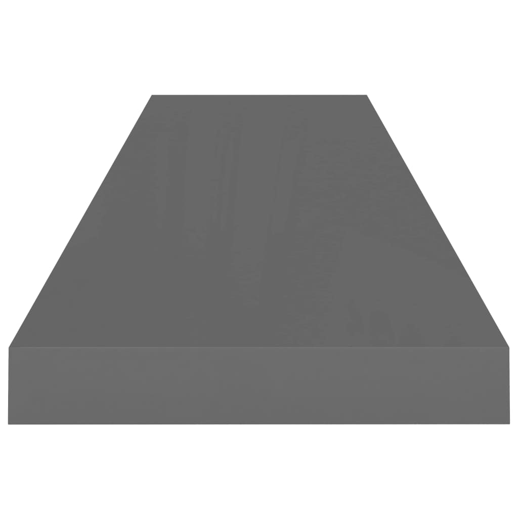 Wandschappen zwevend 2 st 90x23,5x3,8 cm MDF hoogglans grijs is nu te koop bij PeponiXL, paradijselijk wonen!
