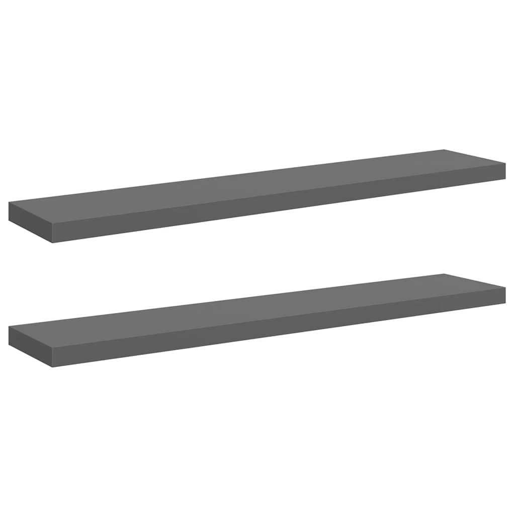 Wandschappen zwevend 2 st 120x23,5x3,8 cm MDF hoogglans grijs is nu te koop bij PeponiXL, paradijselijk wonen!