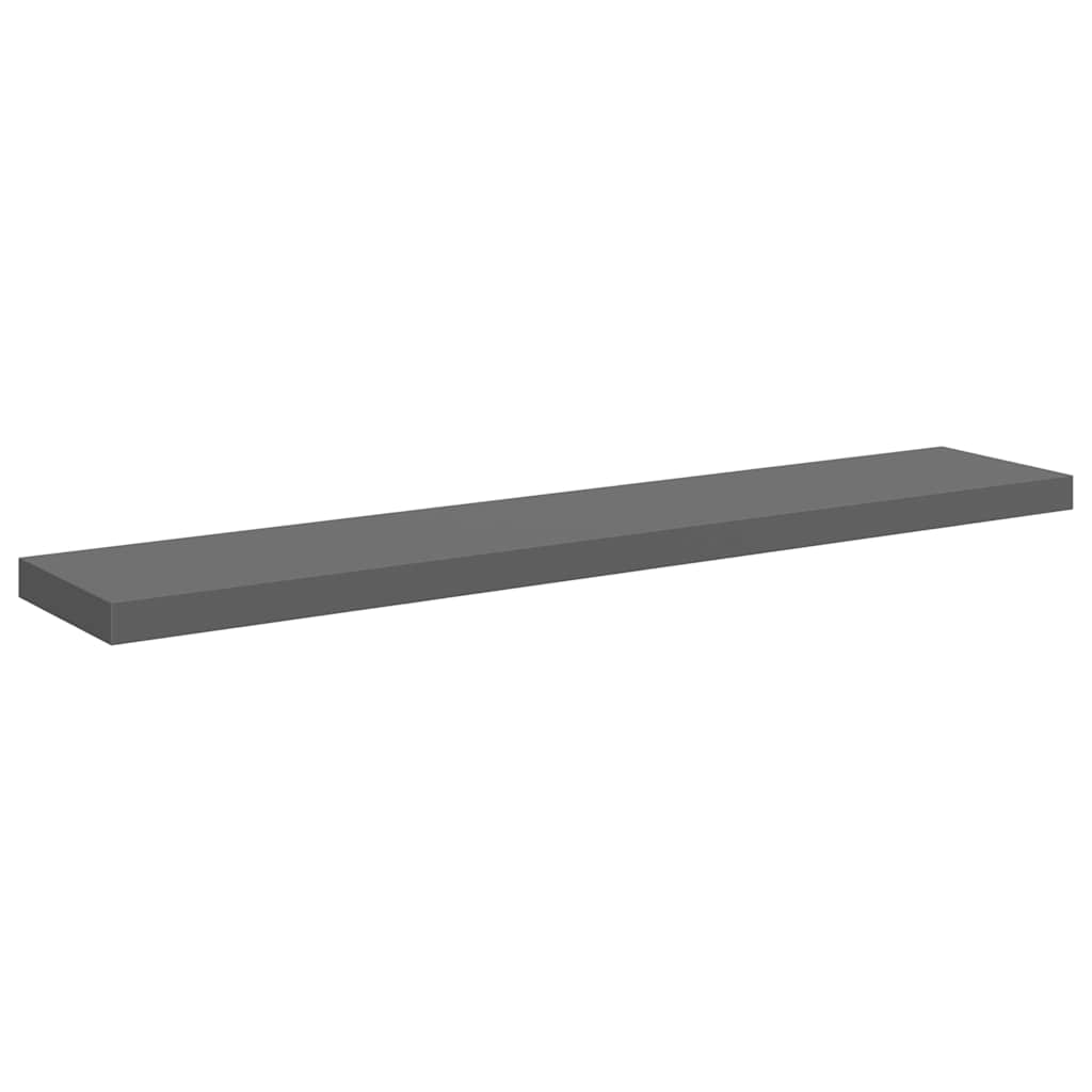 Wandschappen zwevend 2 st 120x23,5x3,8 cm MDF hoogglans grijs is nu te koop bij PeponiXL, paradijselijk wonen!