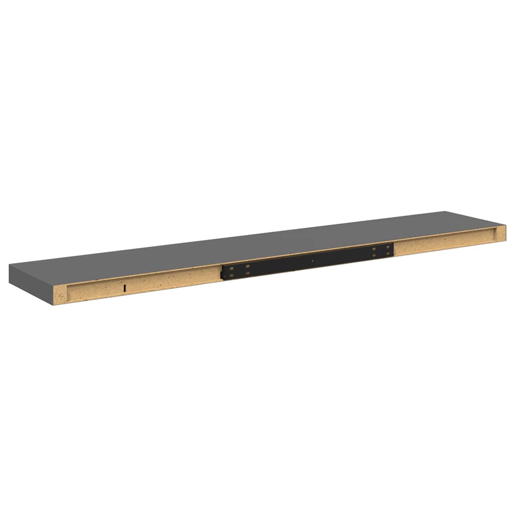 Wandschappen zwevend 4 st 120x23,5x3,8 cm MDF hoogglans grijs is nu te koop bij PeponiXL, paradijselijk wonen!