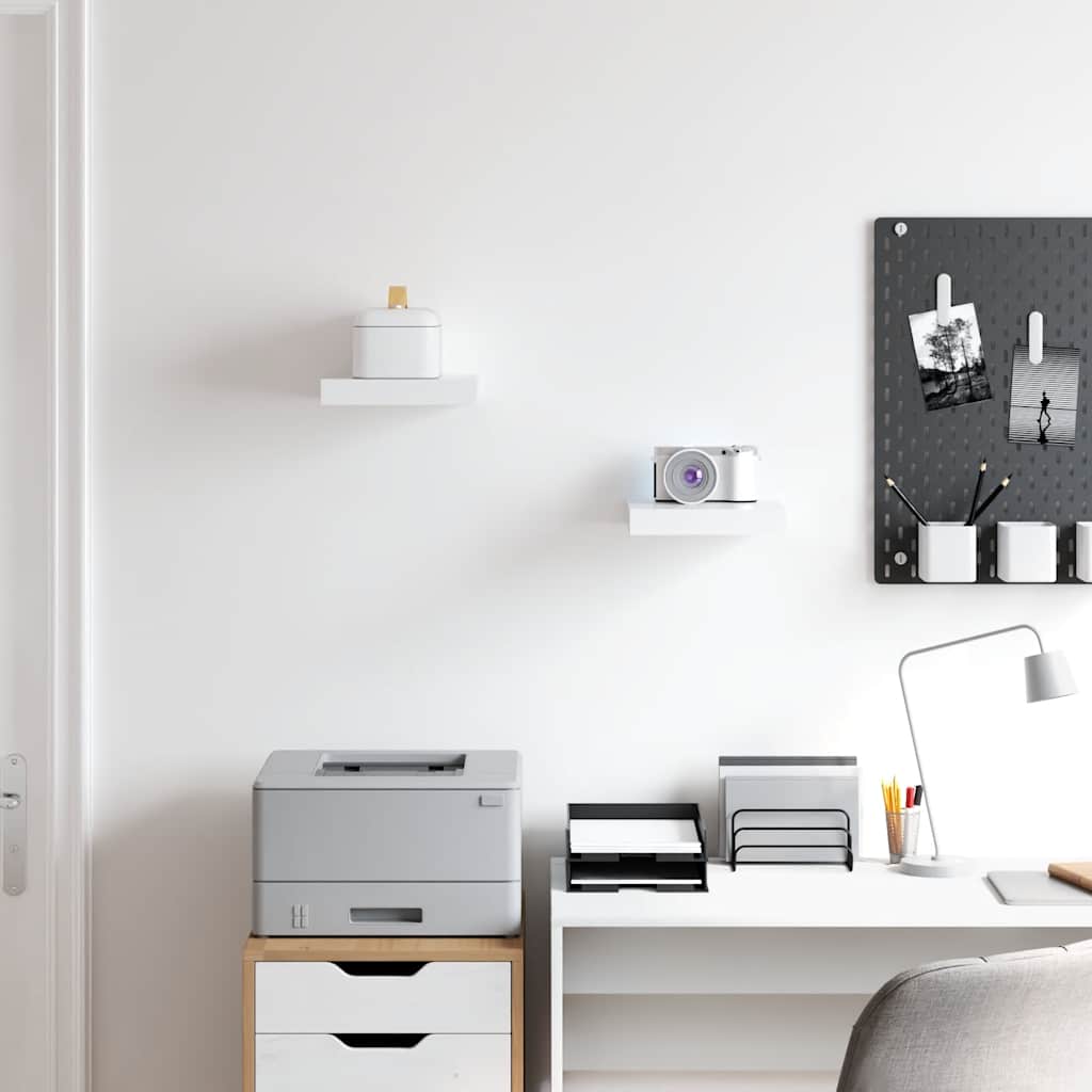 Wandschappen zwevend 2 st 23x23,5x3,8 cm MDF wit is nu te koop bij PeponiXL, paradijselijk wonen!