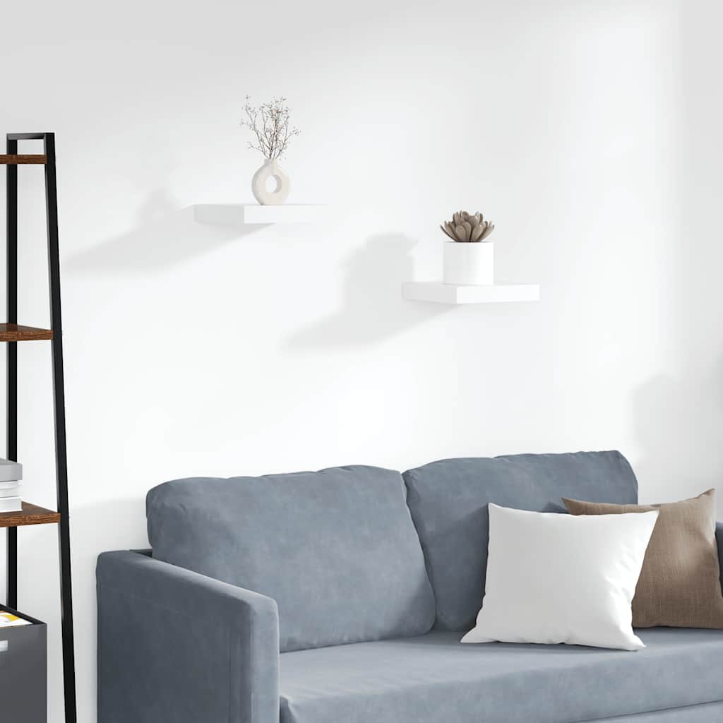 Wandschappen zwevend 2 st 23x23,5x3,8 cm MDF wit is nu te koop bij PeponiXL, paradijselijk wonen!