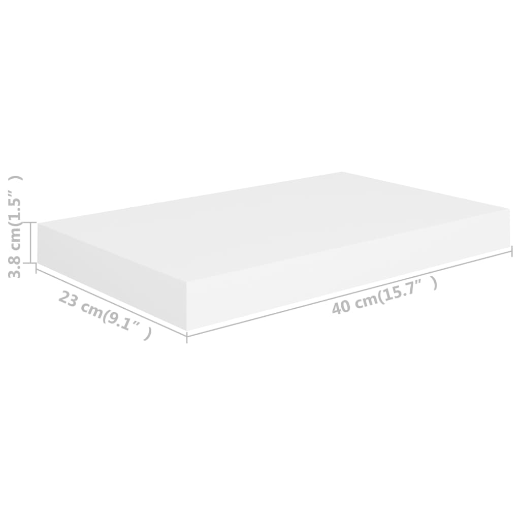 Wandschap zwevend 40x23x3,8 cm MDF wit is nu te koop bij PeponiXL, paradijselijk wonen!