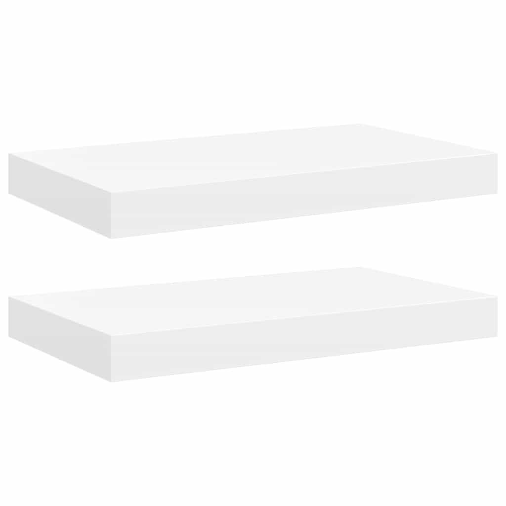 Wandschappen zwevend 2 st 40x23,5x3,8 cm MDF wit