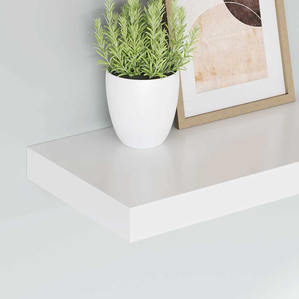 Wandschappen zwevend 2 st 40x23,5x3,8 cm MDF wit