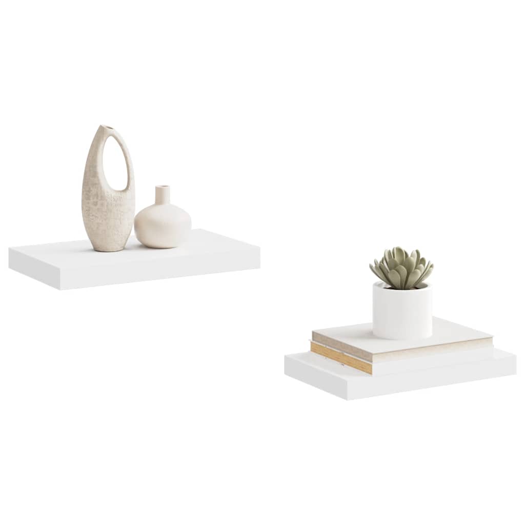 Wandschappen zwevend 2 st 40x23,5x3,8 cm MDF wit