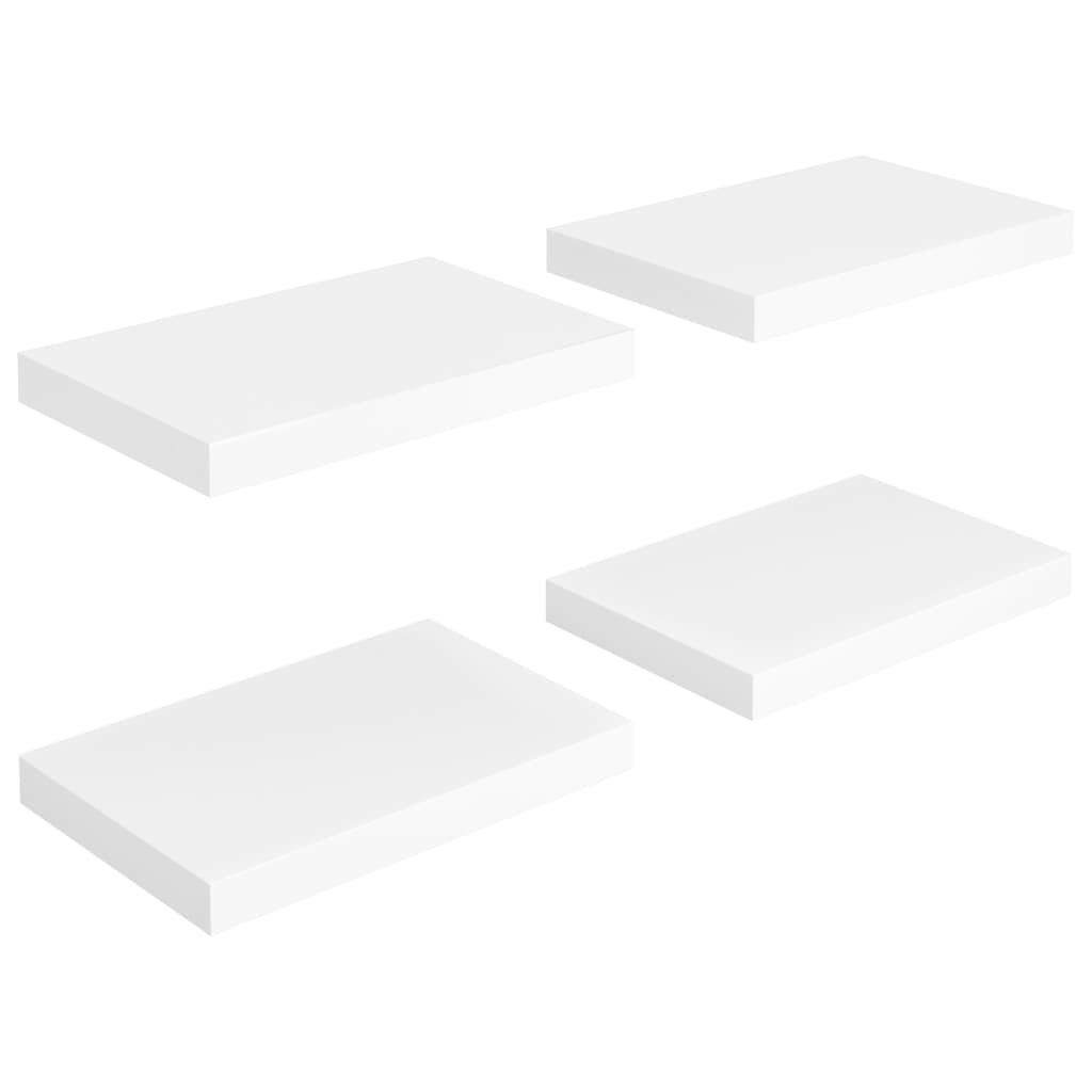 Wandschappen zwevend 4 st 40x23x3,8 cm MDF wit is nu te koop bij PeponiXL, paradijselijk wonen!