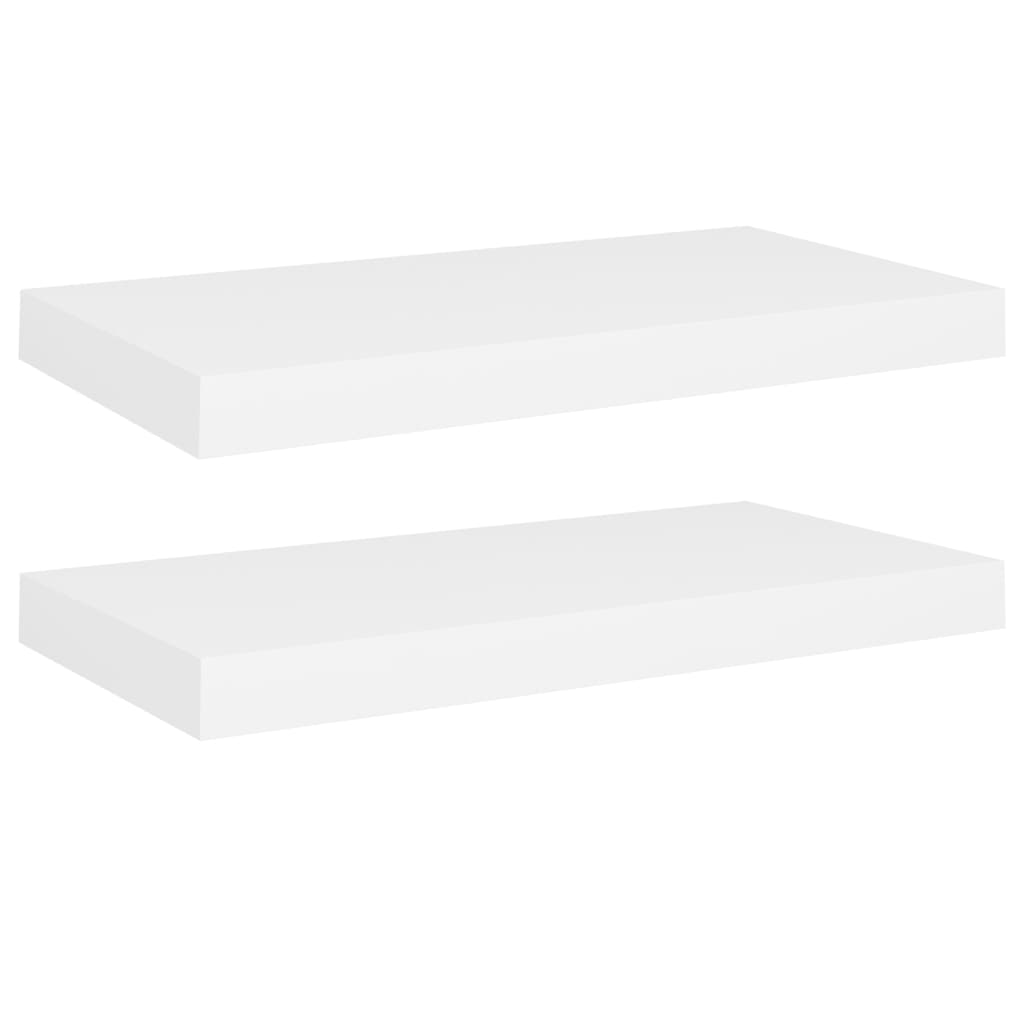 Wandschappen zwevend 2 st 50x23x3,8 cm MDF wit is nu te koop bij PeponiXL, paradijselijk wonen!