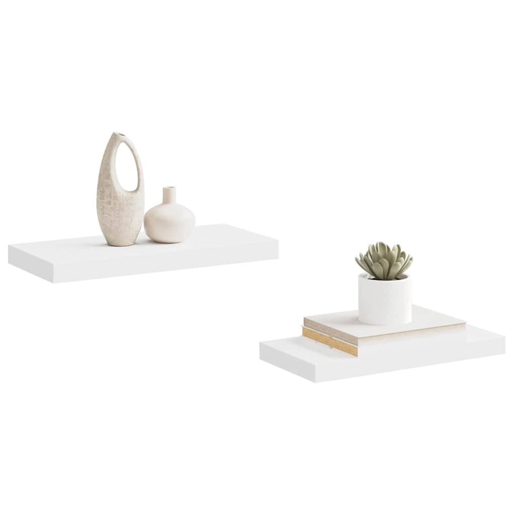 Wandschappen zwevend 2 st 50x23x3,8 cm MDF wit is nu te koop bij PeponiXL, paradijselijk wonen!
