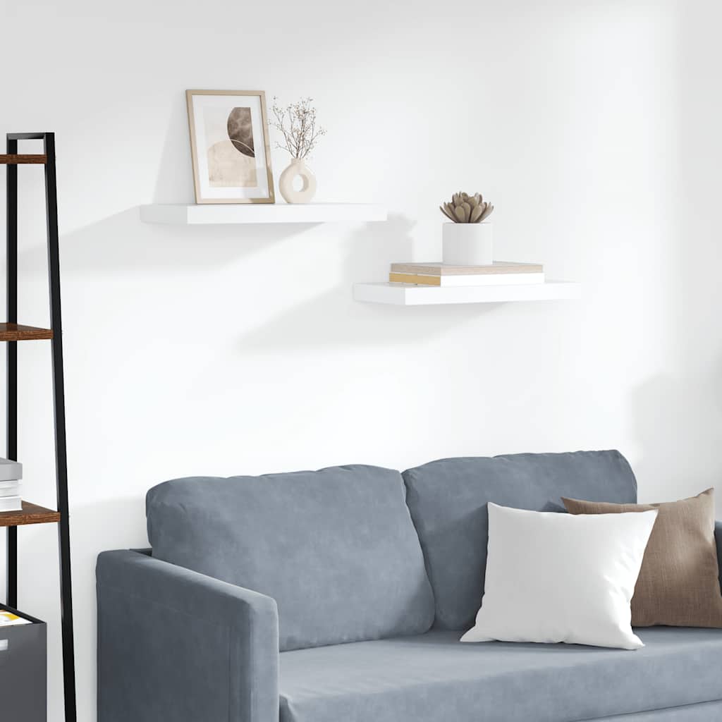 Wandschappen zwevend 2 st 50x23x3,8 cm MDF wit is nu te koop bij PeponiXL, paradijselijk wonen!