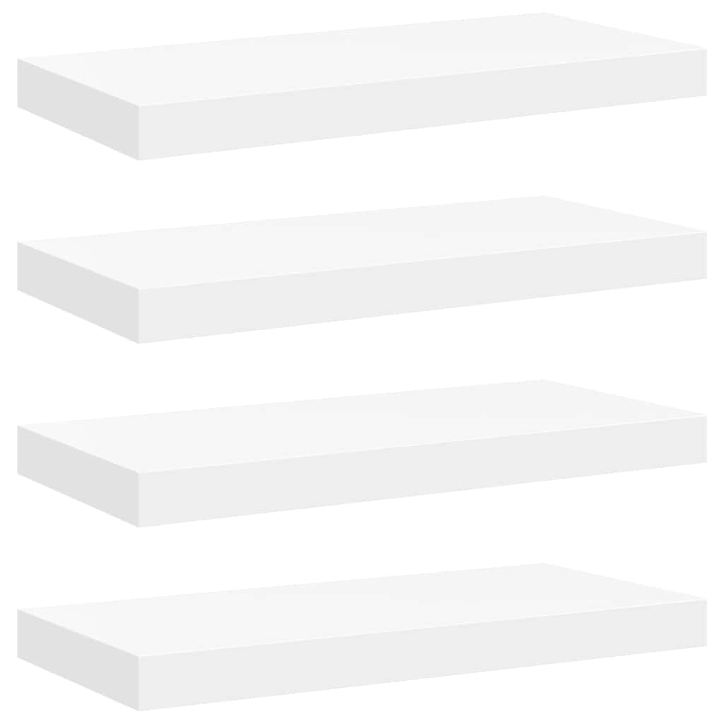 Wandschappen zwevend 4 st 50x23x3,8 cm MDF wit is nu te koop bij PeponiXL, paradijselijk wonen!