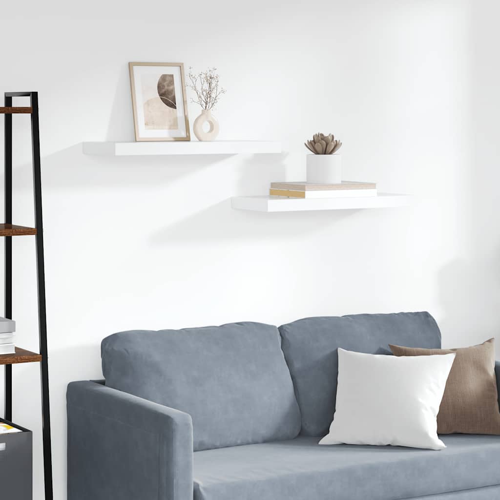 Wandschappen zwevend 2 st 60x23,5x3,8 cm MDF wit is nu te koop bij PeponiXL, paradijselijk wonen!