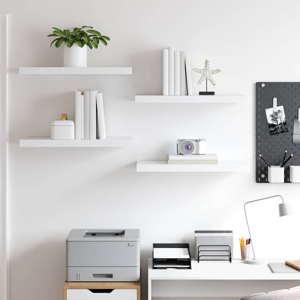 Wandschappen zwevend 4 st 60x23,5x3,8 cm MDF wit is nu te koop bij PeponiXL, paradijselijk wonen!