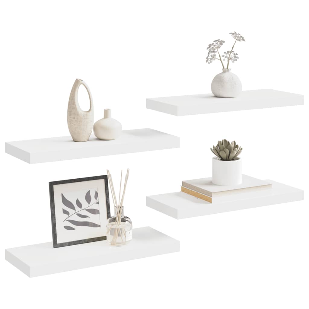 Wandschappen zwevend 4 st 60x23,5x3,8 cm MDF wit is nu te koop bij PeponiXL, paradijselijk wonen!