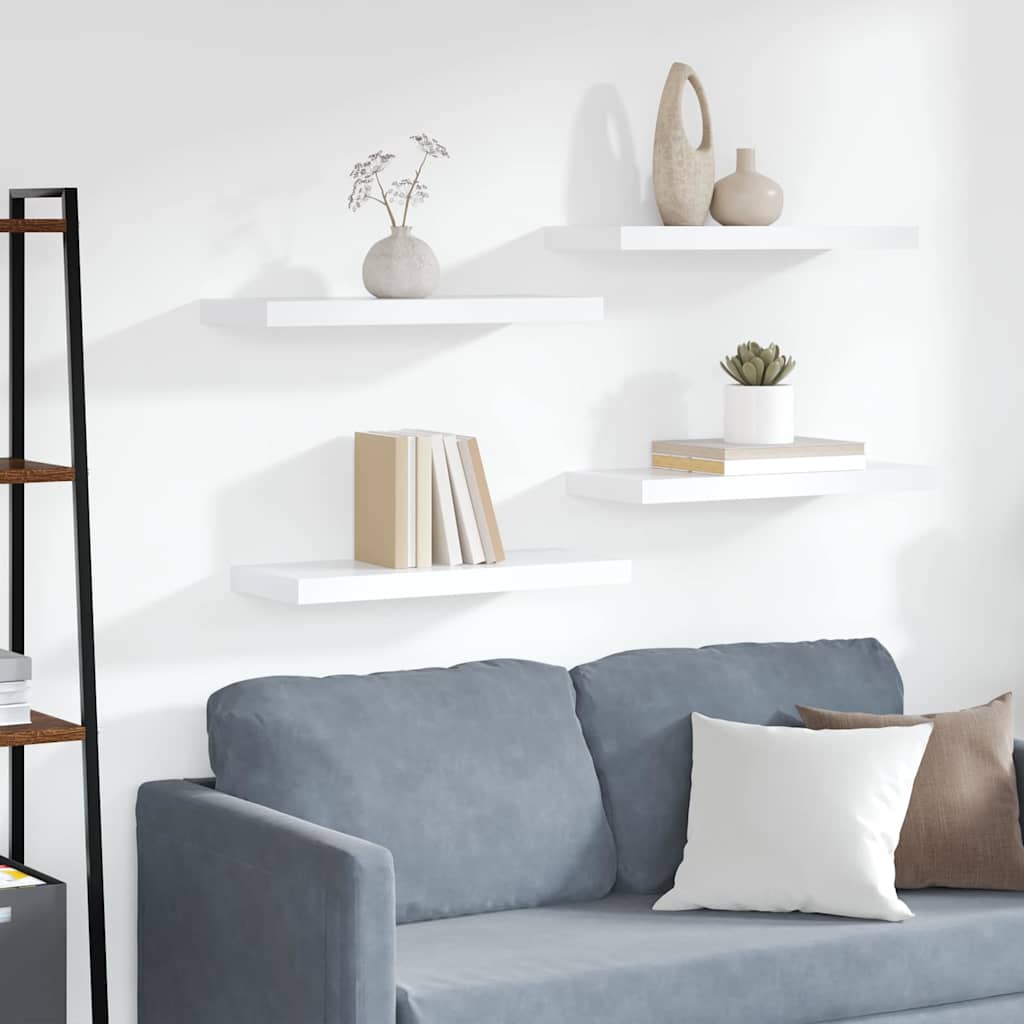 Wandschappen zwevend 4 st 60x23,5x3,8 cm MDF wit is nu te koop bij PeponiXL, paradijselijk wonen!