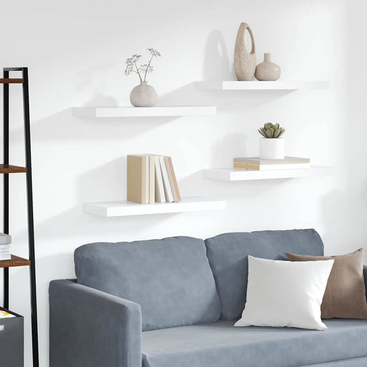 Wandschappen zwevend 4 st 60x23,5x3,8 cm MDF wit is nu te koop bij PeponiXL, paradijselijk wonen!