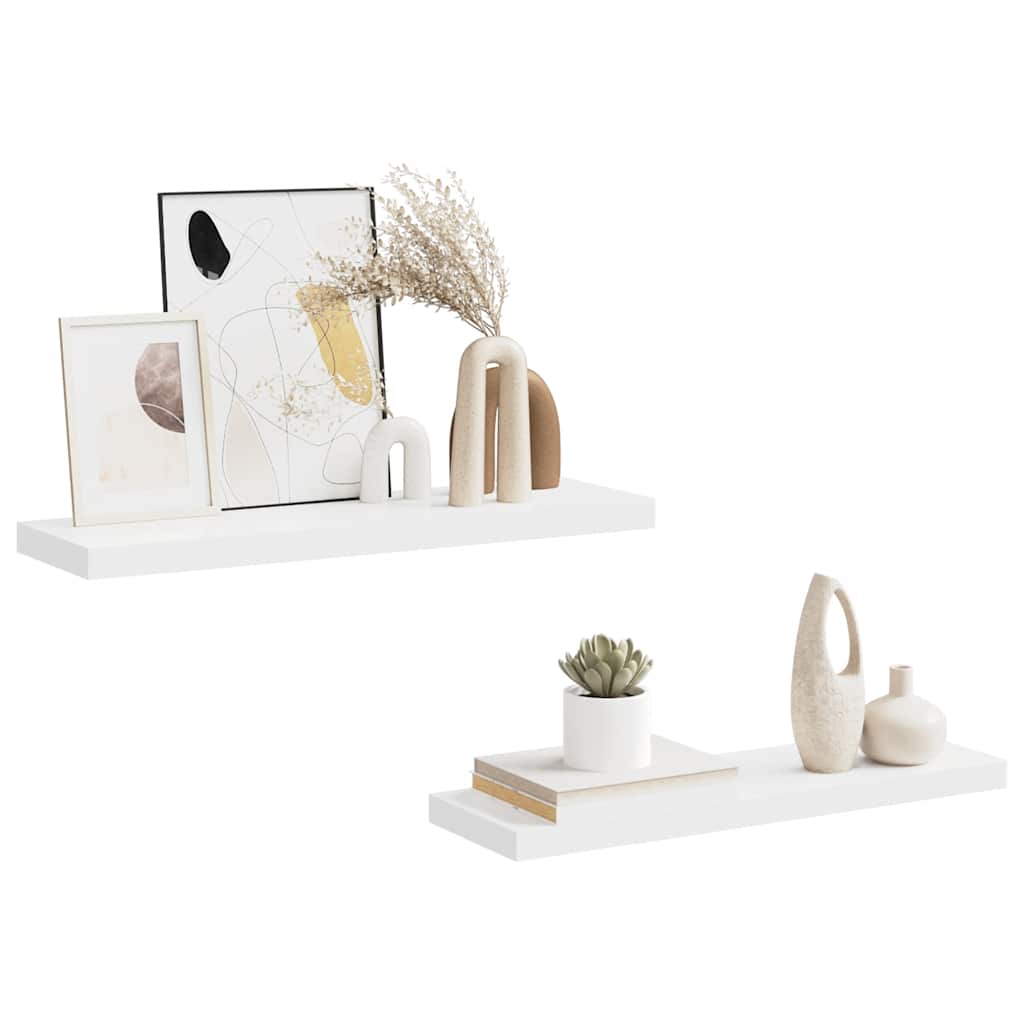 Wandschappen zwevend 2 st 80x23,5x3,8 cm MDF wit is nu te koop bij PeponiXL, paradijselijk wonen!