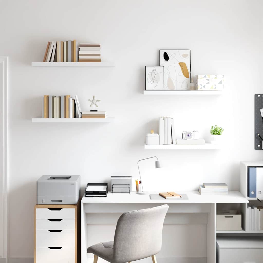 Wandschappen zwevend 4 st 80x23,5x3,8 cm MDF wit is nu te koop bij PeponiXL, paradijselijk wonen!