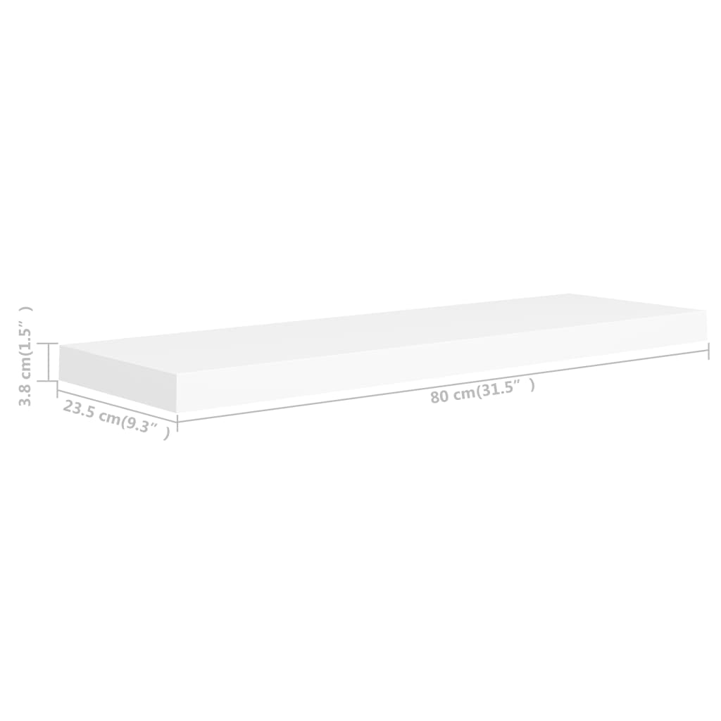 Wandschappen zwevend 4 st 80x23,5x3,8 cm MDF wit is nu te koop bij PeponiXL, paradijselijk wonen!