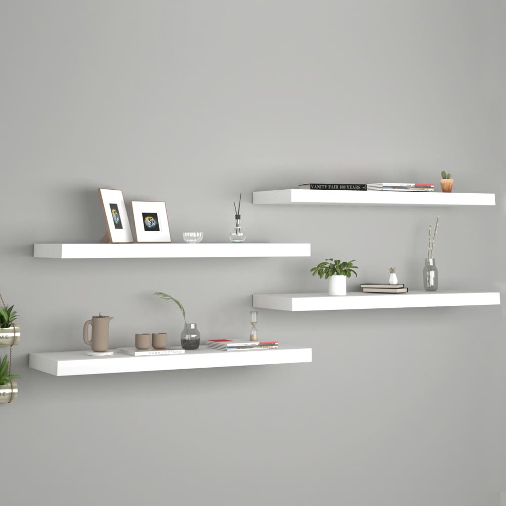 Wandschappen zwevend 4 st 80x23,5x3,8 cm MDF wit is nu te koop bij PeponiXL, paradijselijk wonen!