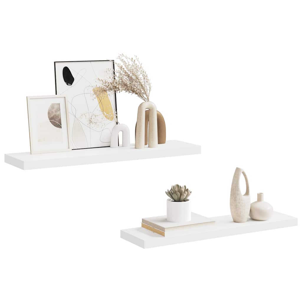 Wandschappen zwevend 2 st 90x23,5x3,8 cm MDF wit is nu te koop bij PeponiXL, paradijselijk wonen!