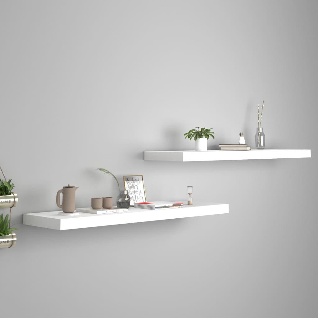 Wandschappen zwevend 2 st 90x23,5x3,8 cm MDF wit is nu te koop bij PeponiXL, paradijselijk wonen!