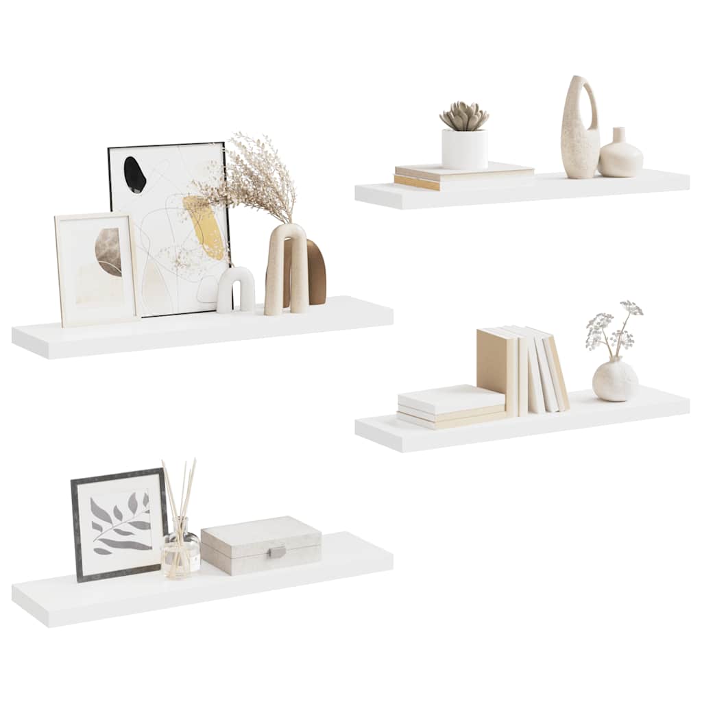 Wandschappen zwevend 4 st 90x23,5x3,8 cm MDF wit is nu te koop bij PeponiXL, paradijselijk wonen!