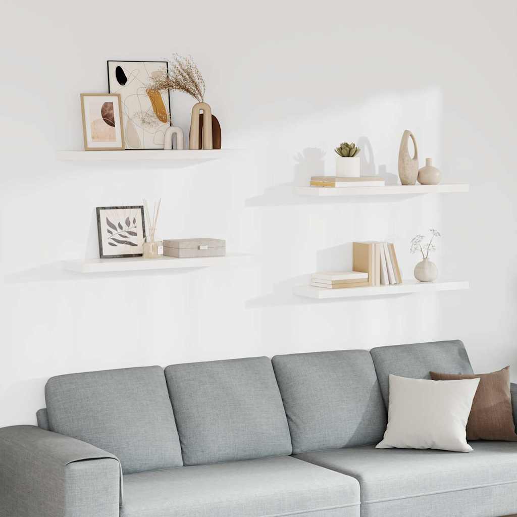 Wandschappen zwevend 4 st 90x23,5x3,8 cm MDF wit is nu te koop bij PeponiXL, paradijselijk wonen!