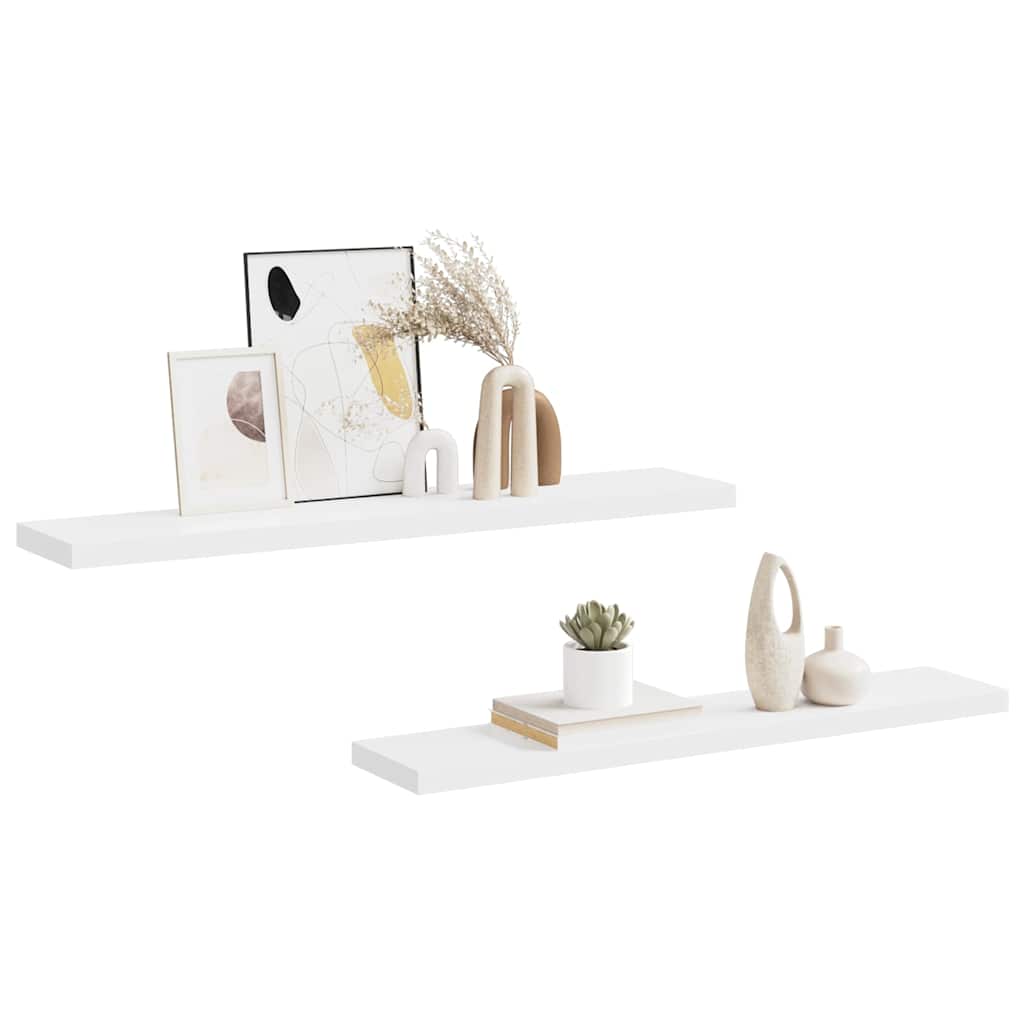 Wandschappen zwevend 2 st 120x23,5x3,8 cm MDF wit is nu te koop bij PeponiXL, paradijselijk wonen!