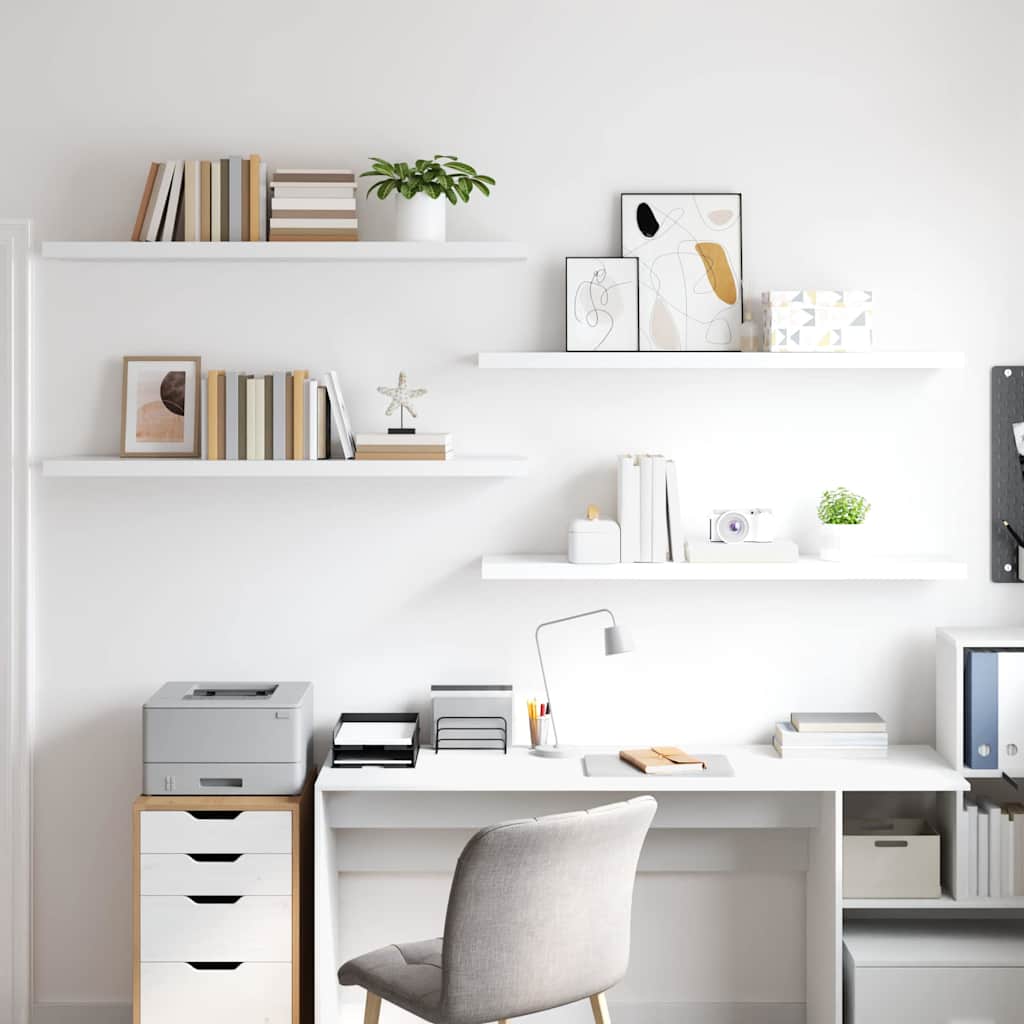 Wandschappen zwevend 4 st 120x23,5x3,8 cm MDF wit is nu te koop bij PeponiXL, paradijselijk wonen!