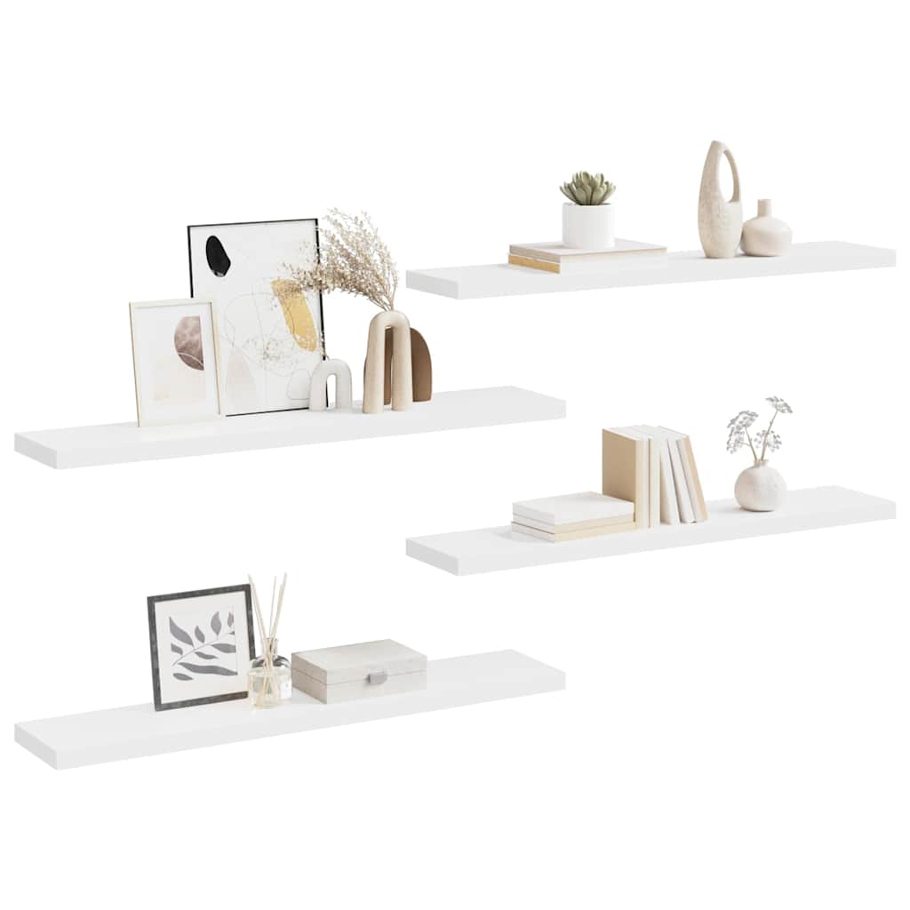Wandschappen zwevend 4 st 120x23,5x3,8 cm MDF wit is nu te koop bij PeponiXL, paradijselijk wonen!