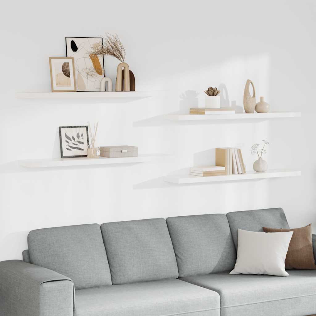 Wandschappen zwevend 4 st 120x23,5x3,8 cm MDF wit is nu te koop bij PeponiXL, paradijselijk wonen!