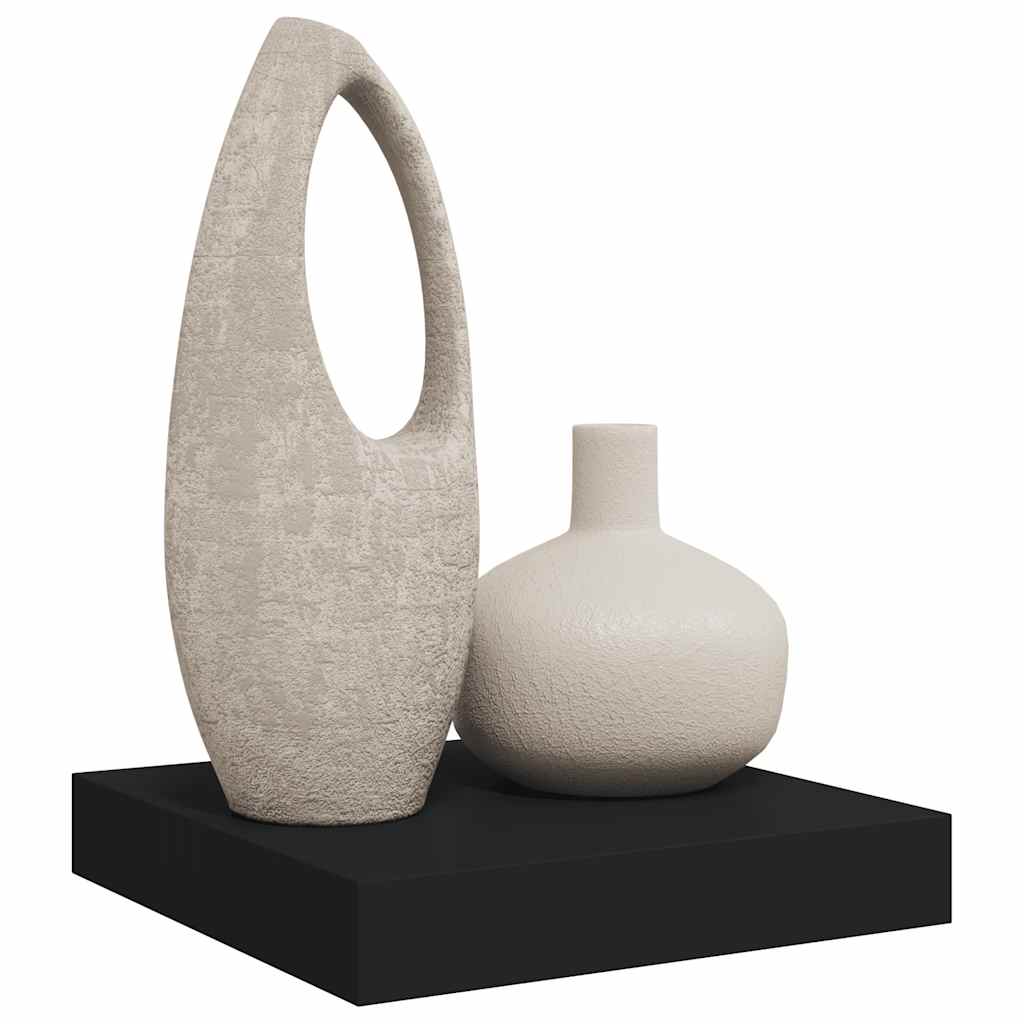 Wandschap zwevend 23x23,5x3,8 cm MDF zwart is nu te koop bij PeponiXL, paradijselijk wonen!