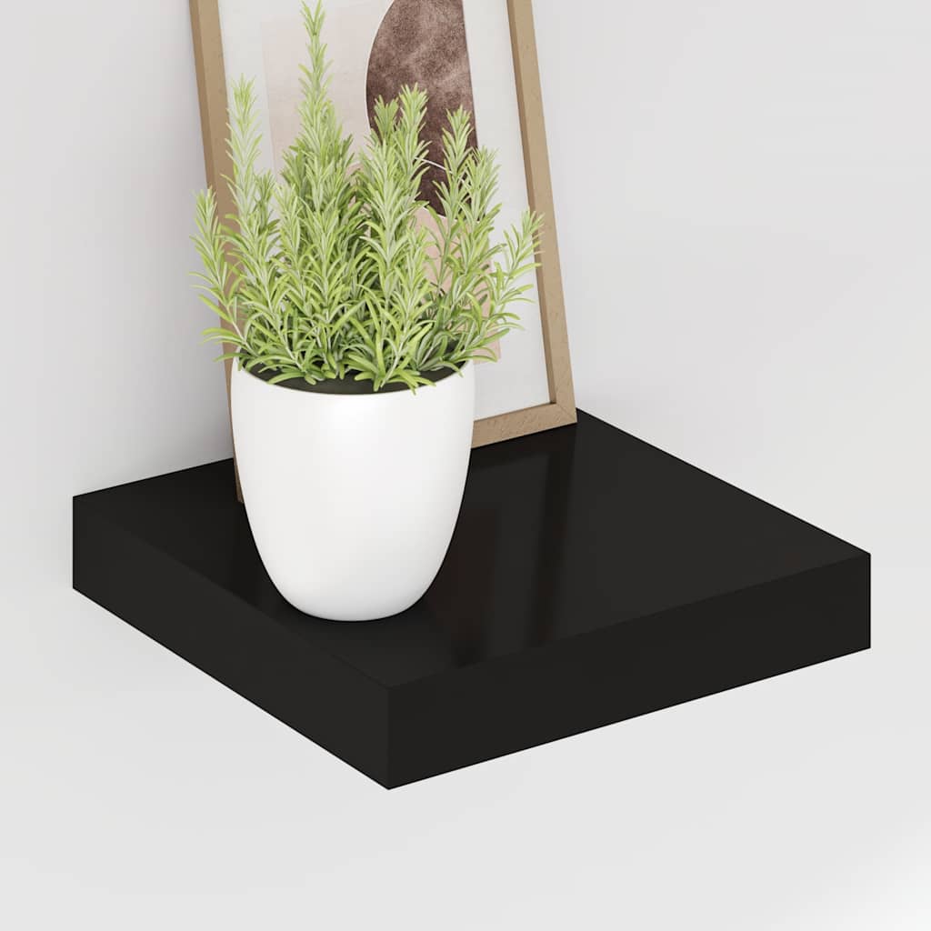 Wandschappen zwevend 2 st 23x23,5x3,8 cm MDF zwart is nu te koop bij PeponiXL, paradijselijk wonen!