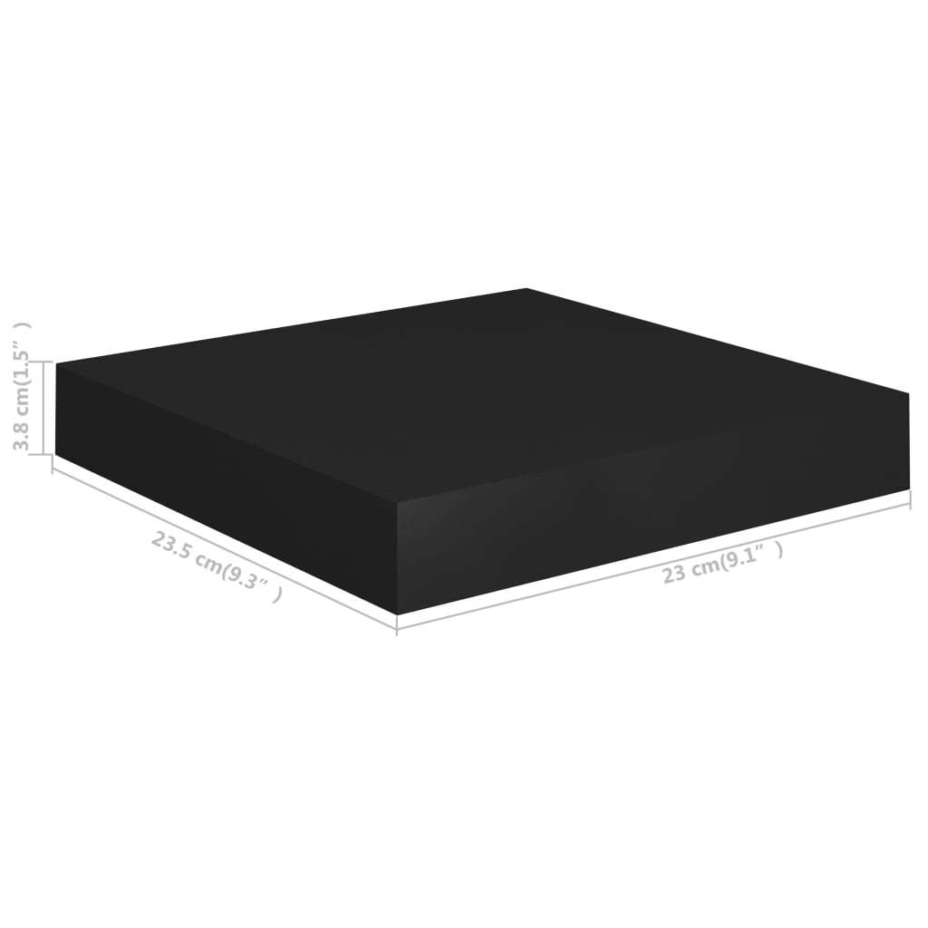 Wandschappen zwevend 2 st 23x23,5x3,8 cm MDF zwart is nu te koop bij PeponiXL, paradijselijk wonen!