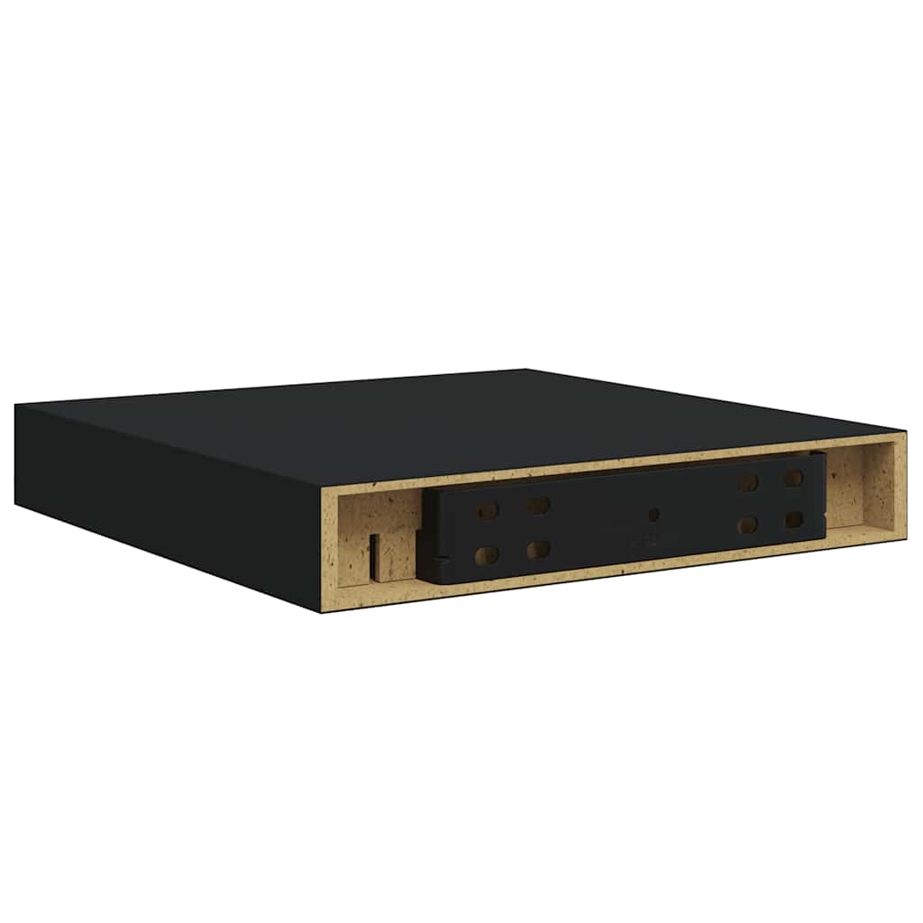 Wandschappen zwevend 2 st 23x23,5x3,8 cm MDF zwart is nu te koop bij PeponiXL, paradijselijk wonen!