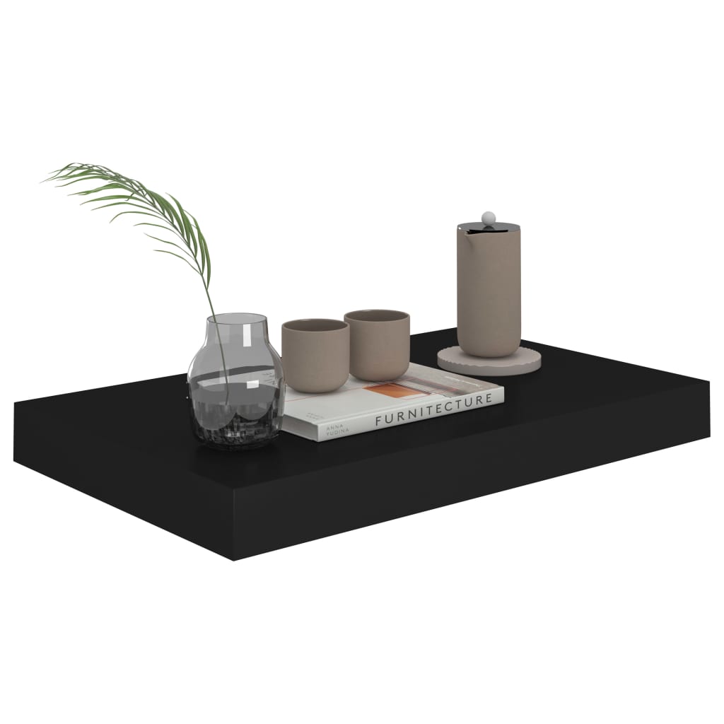 Wandschap zwevend 40x23x3,8 cm MDF zwart is nu te koop bij PeponiXL, paradijselijk wonen!