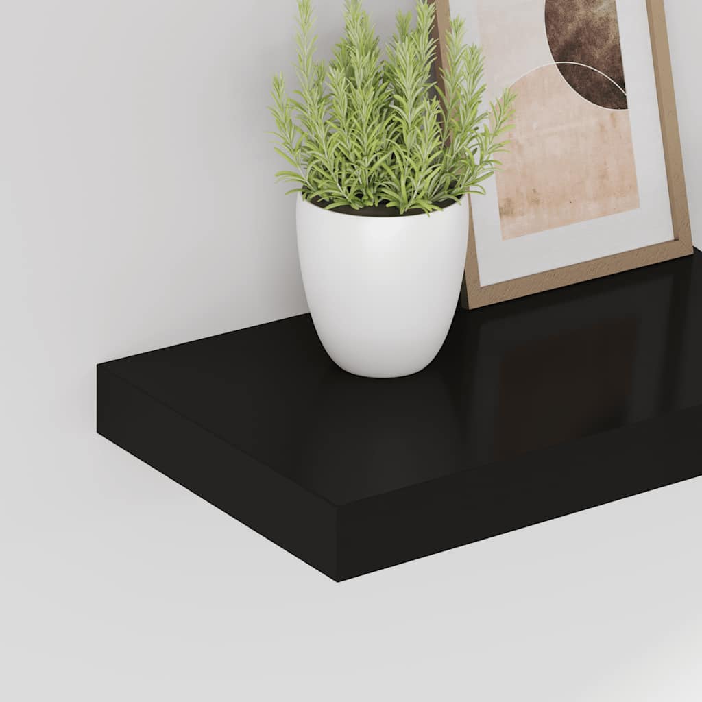 Wandschap zwevend 40x23x3,8 cm MDF zwart is nu te koop bij PeponiXL, paradijselijk wonen!