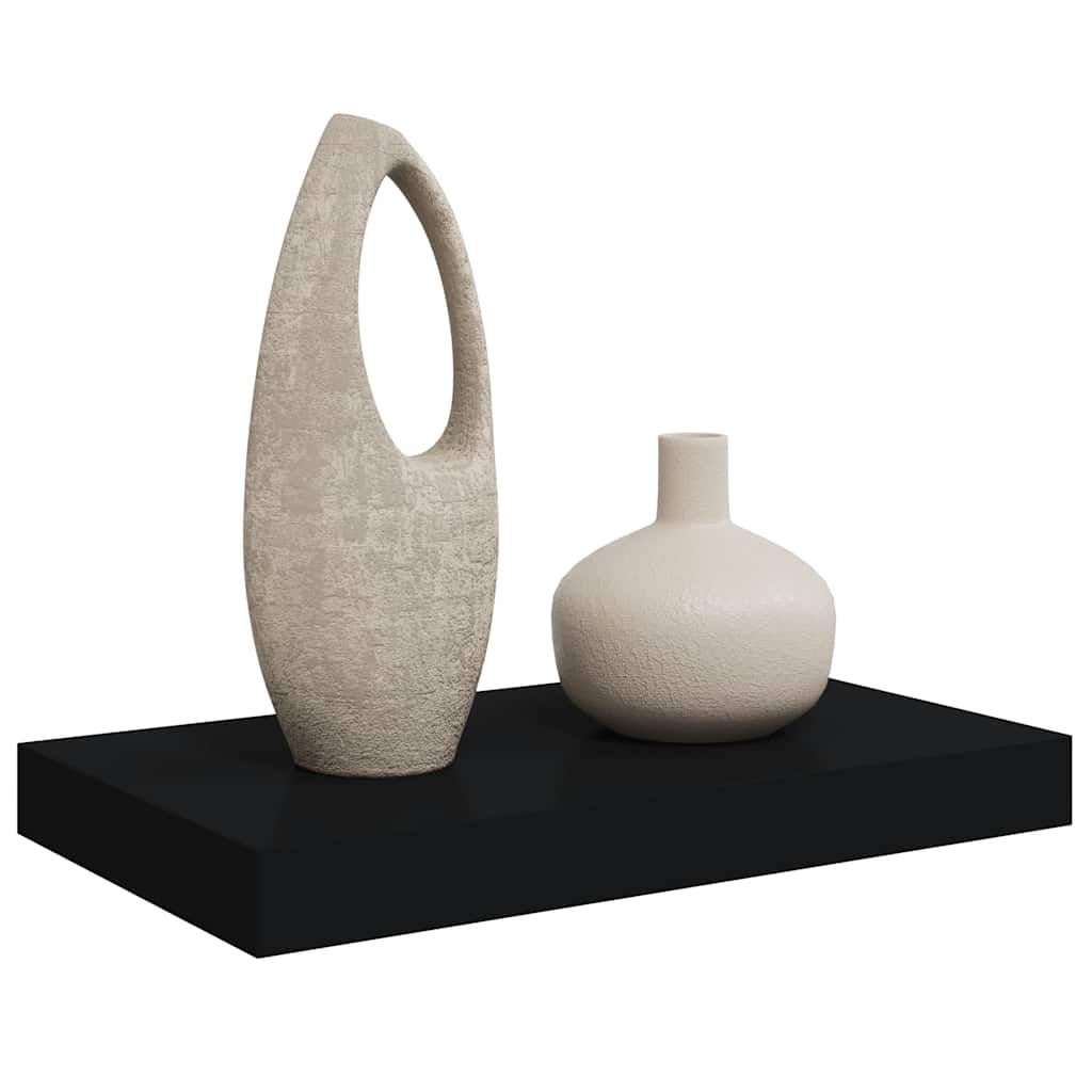 Wandschap zwevend 40x23x3,8 cm MDF zwart is nu te koop bij PeponiXL, paradijselijk wonen!