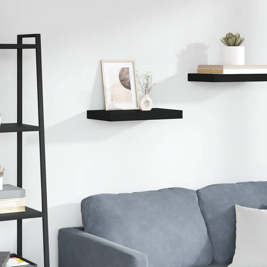 Wandschap zwevend 40x23,5x3,8 cm MDF zwart is nu te koop bij PeponiXL, paradijselijk wonen!