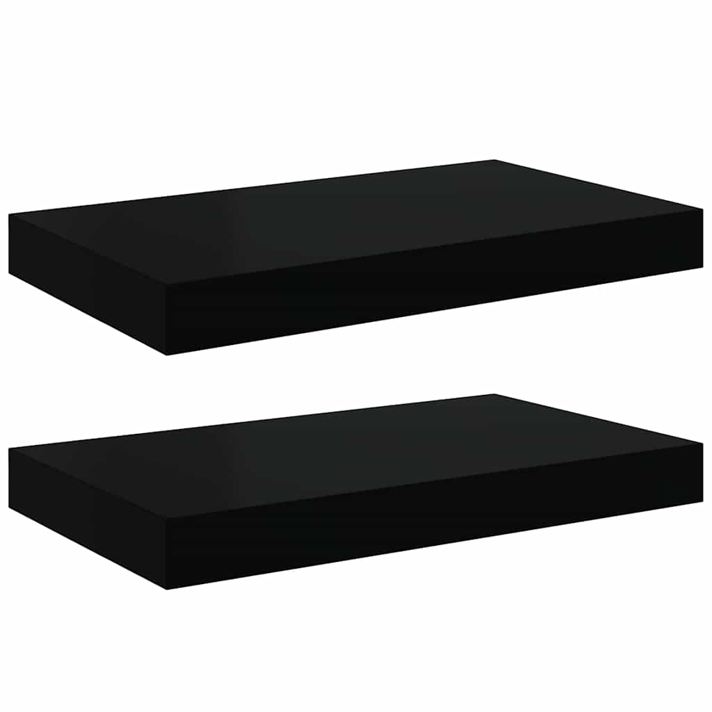 Wandschappen zwevend 2 st 40x23x3,8 cm MDF zwart is nu te koop bij PeponiXL, paradijselijk wonen!