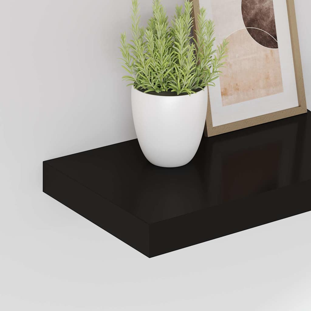 Wandschappen zwevend 2 st 40x23x3,8 cm MDF zwart is nu te koop bij PeponiXL, paradijselijk wonen!