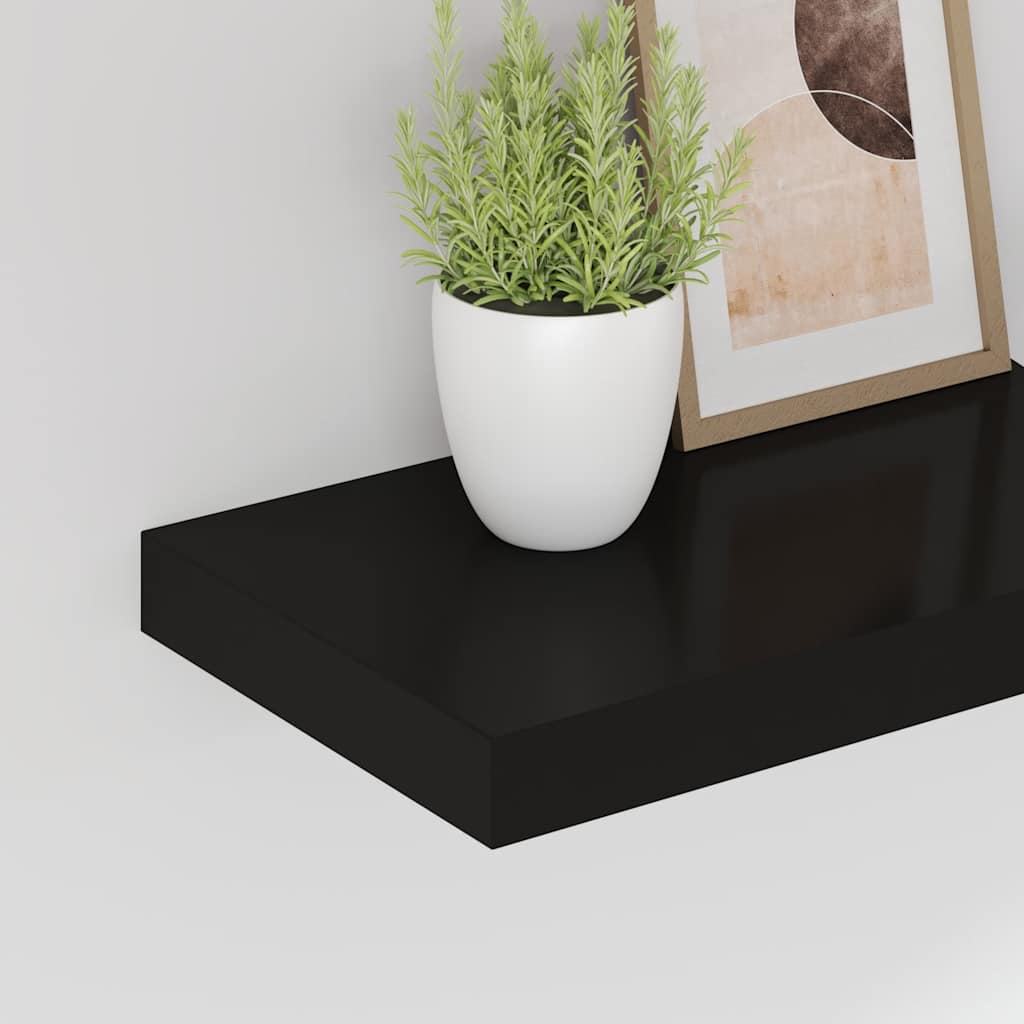 Wandschappen zwevend 4 st 40x23,5x3,8 cm MDF zwart