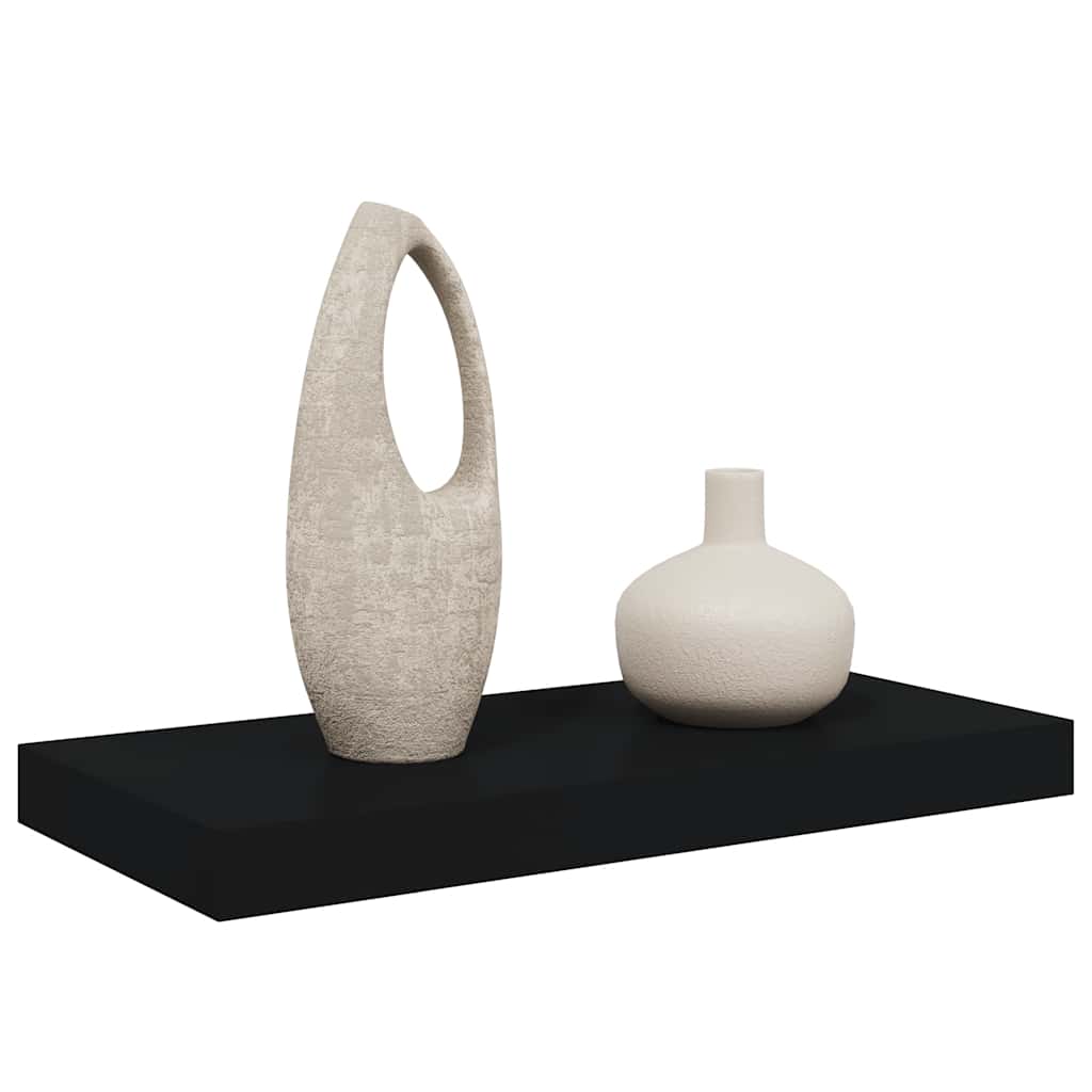 Wandschap zwevend 50x23x3,8 cm MDF zwart is nu te koop bij PeponiXL, paradijselijk wonen!