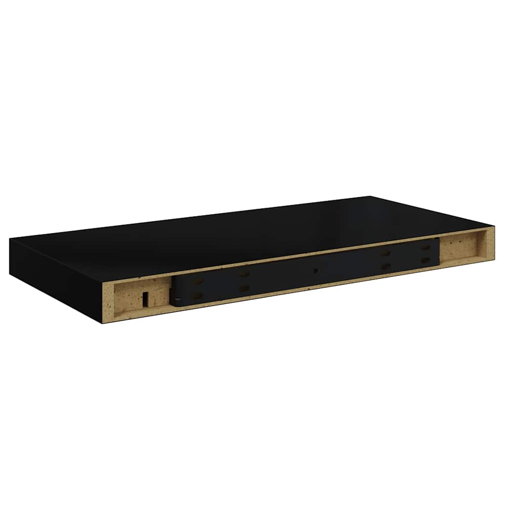 Wandschappen zwevend 2 st 50x23x3,8 cm MDF zwart is nu te koop bij PeponiXL, paradijselijk wonen!