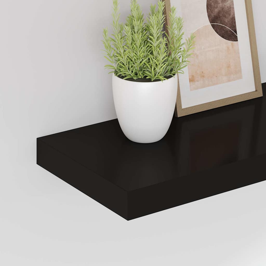 Wandschappen zwevend 4 st 50x23x3,8 cm MDF zwart is nu te koop bij PeponiXL, paradijselijk wonen!