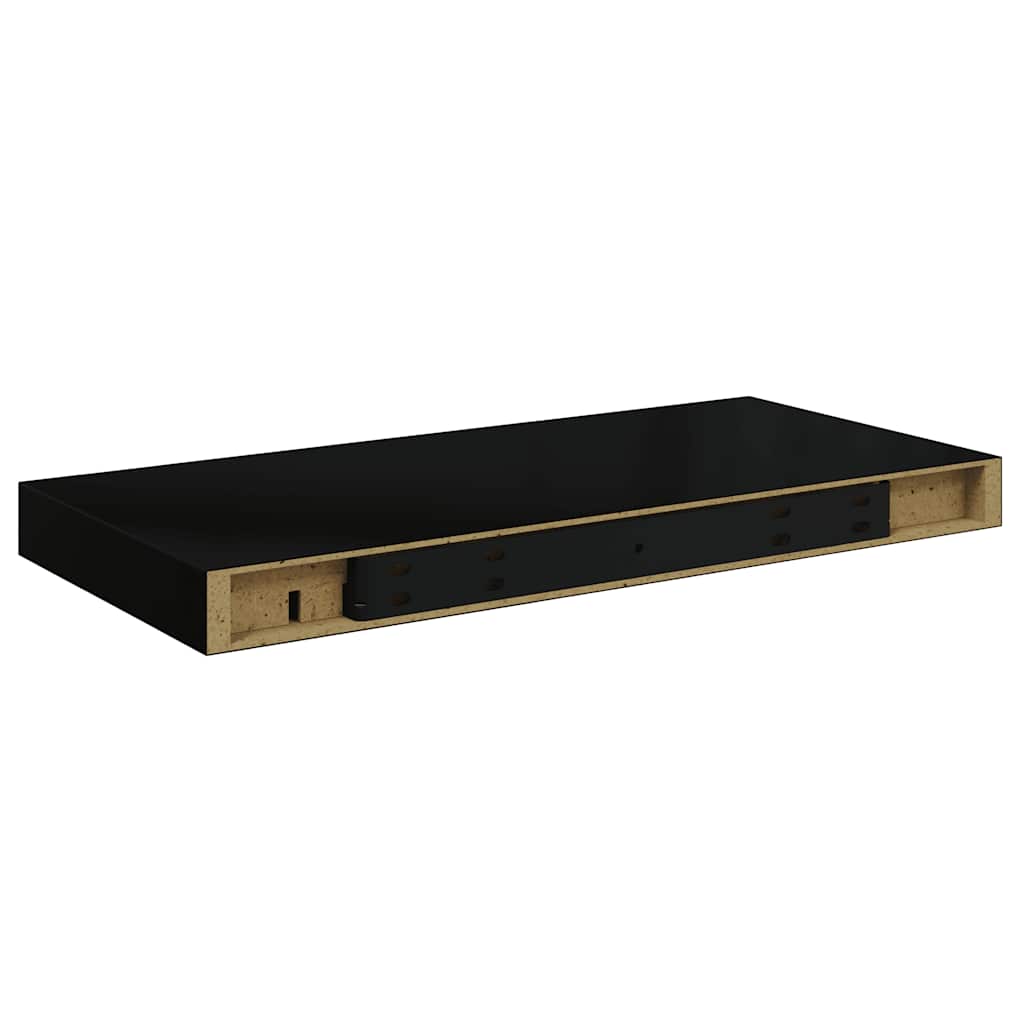 Wandschappen zwevend 4 st 50x23x3,8 cm MDF zwart is nu te koop bij PeponiXL, paradijselijk wonen!
